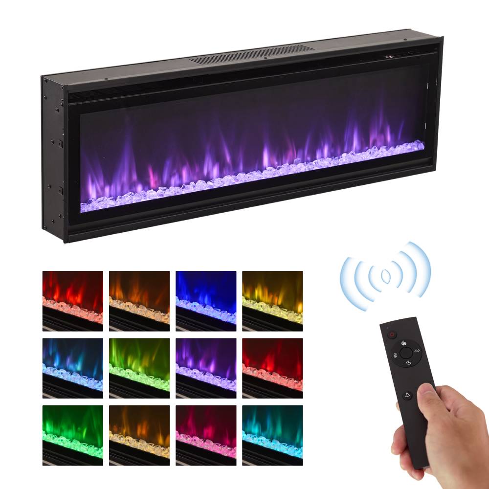 40-inch Wall Mounted Electric Fireplace With Remote Control