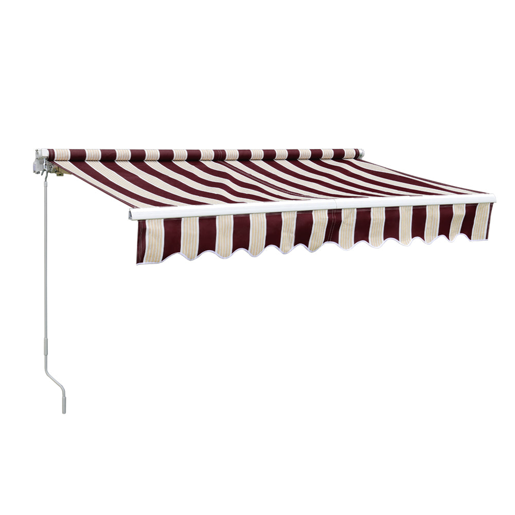 400cm W X 300cm D Outdoor Retractable Patio Awning For Window And Door | One Size | Red