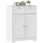 Bathroom Floor Cabinet, Bathroom Storage Unit With 2 Doors, White