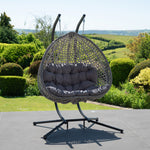Alston Double Garden Hanging Egg Chair | Dark Grey