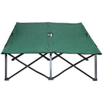 Double Camping Folding Cot Outdoor Portable Sleeping Bed | Green