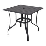 Square Garden Metal Slatted Coffee Table - 80cm X 73cm H