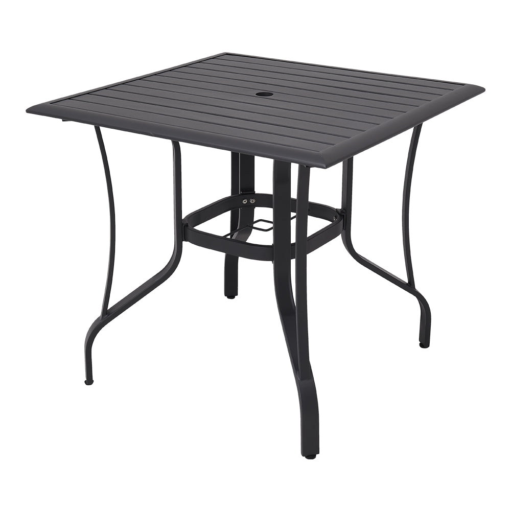 Square Garden Metal Slatted Coffee Table - 80cm X 73cm H