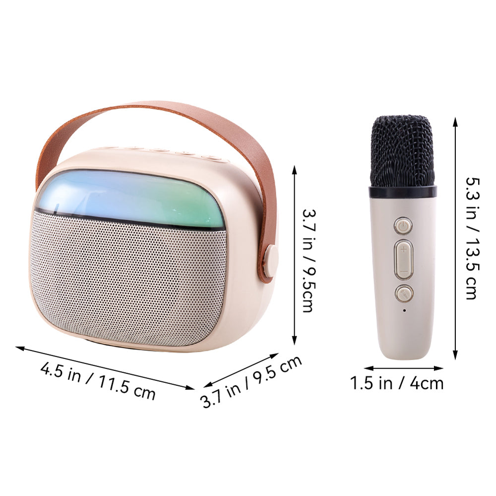 Portable Karaoke Speaker With Two Wireless Microphones And Rgb Lights | White