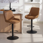 HOMCOM Bar Stools Set Of 2, Adjustable Bar Chairs 360 Degree Swivel
