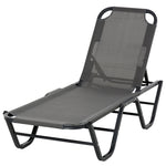 Sun Lounger Recliner W/ 5-position Backrest | Black