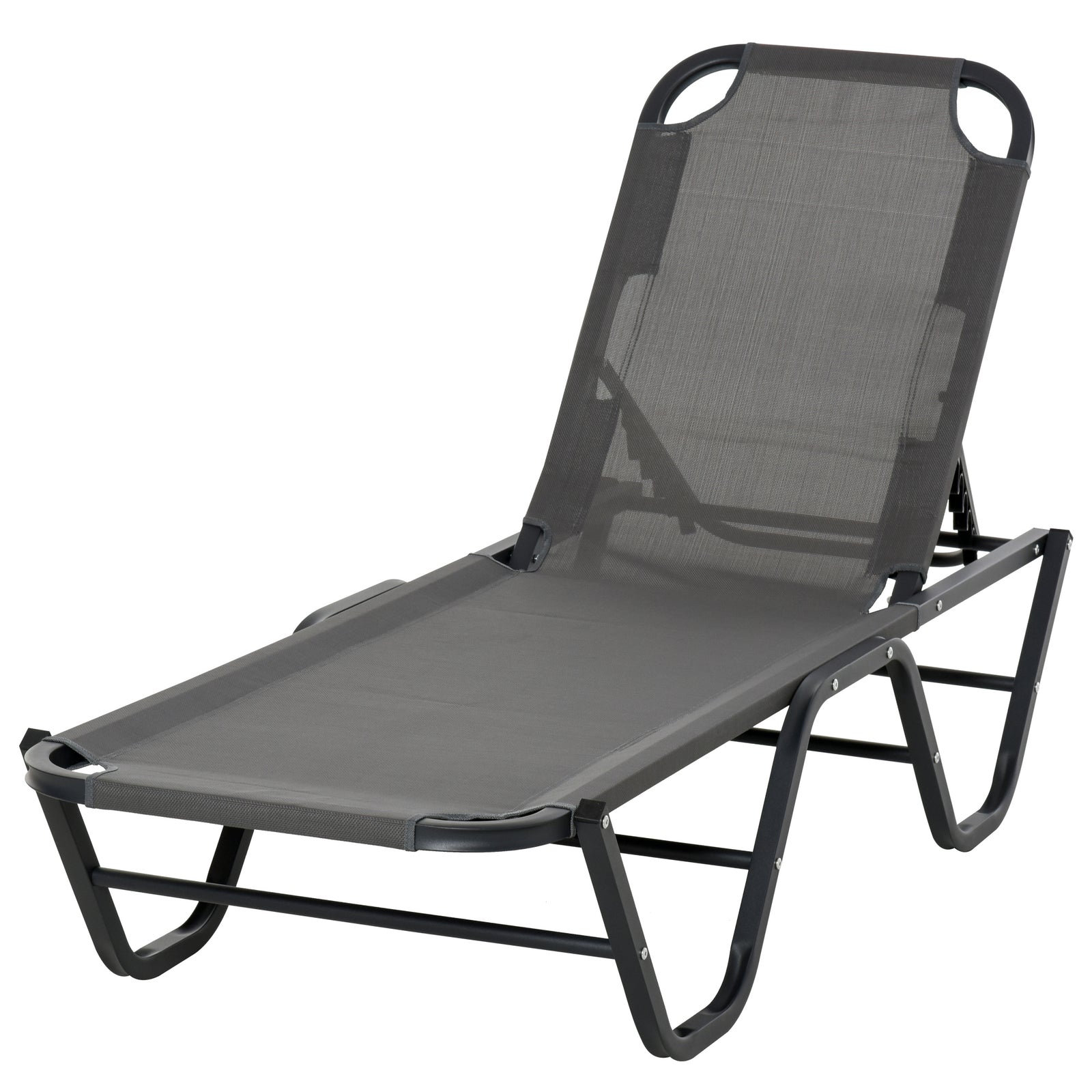 Sun Lounger Recliner W/ 5-position Backrest | Black