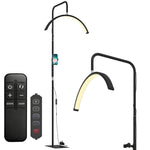 HOMCOM Half Moon Lash Light, Beauty Floor Lamp With Rotatable Head