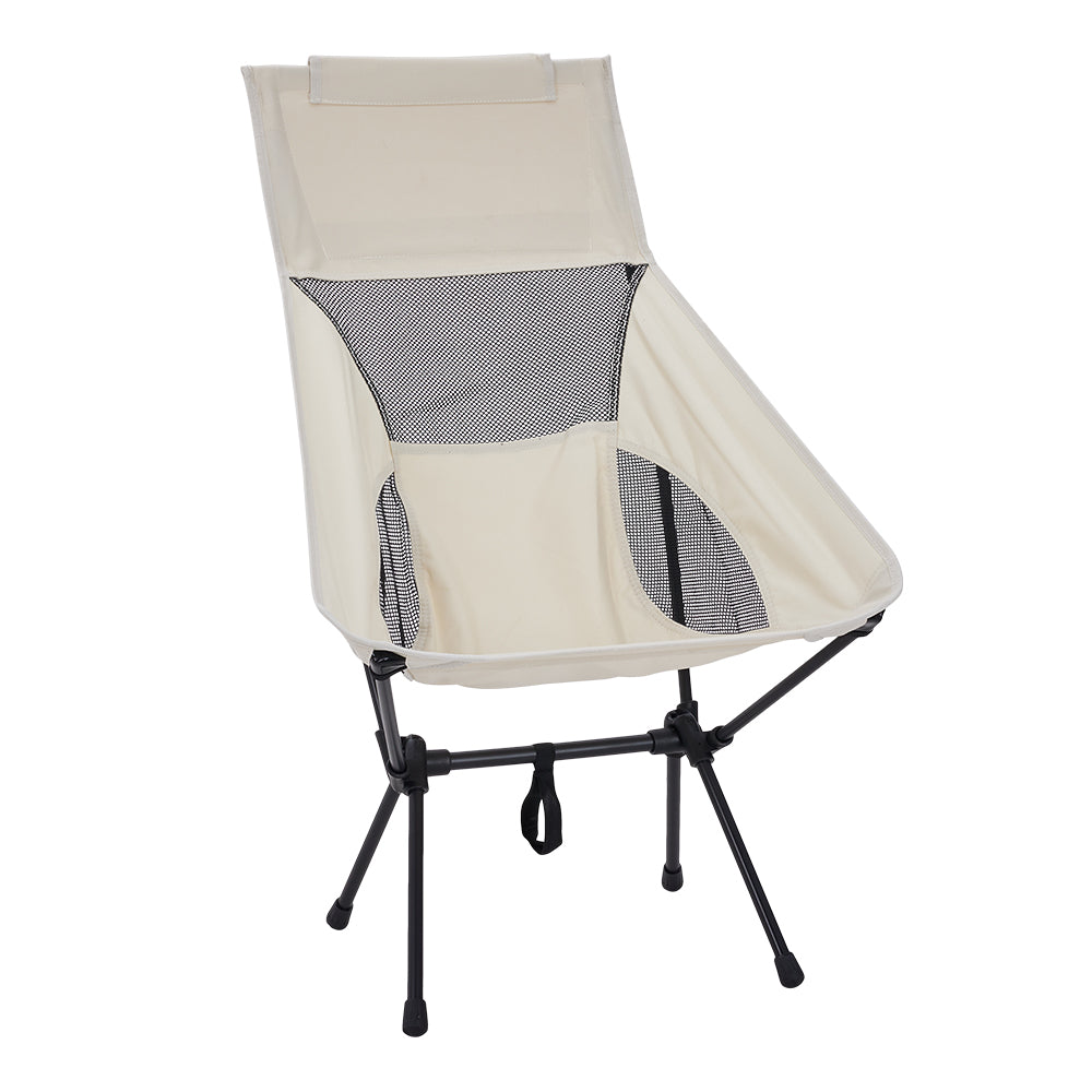 Portable Heightened Backrest Folding Camping Chair | One Size | Beige