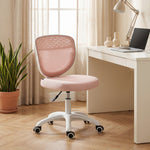 Armless Office Chair With Mesh Back | Pink