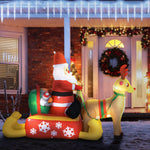 4ft Inflatable Santa Claus With Sled And Reindeer Xmas Led