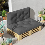2 Seater Seat Cushions Water Repellent With Back Cushion | Charcoal Gray