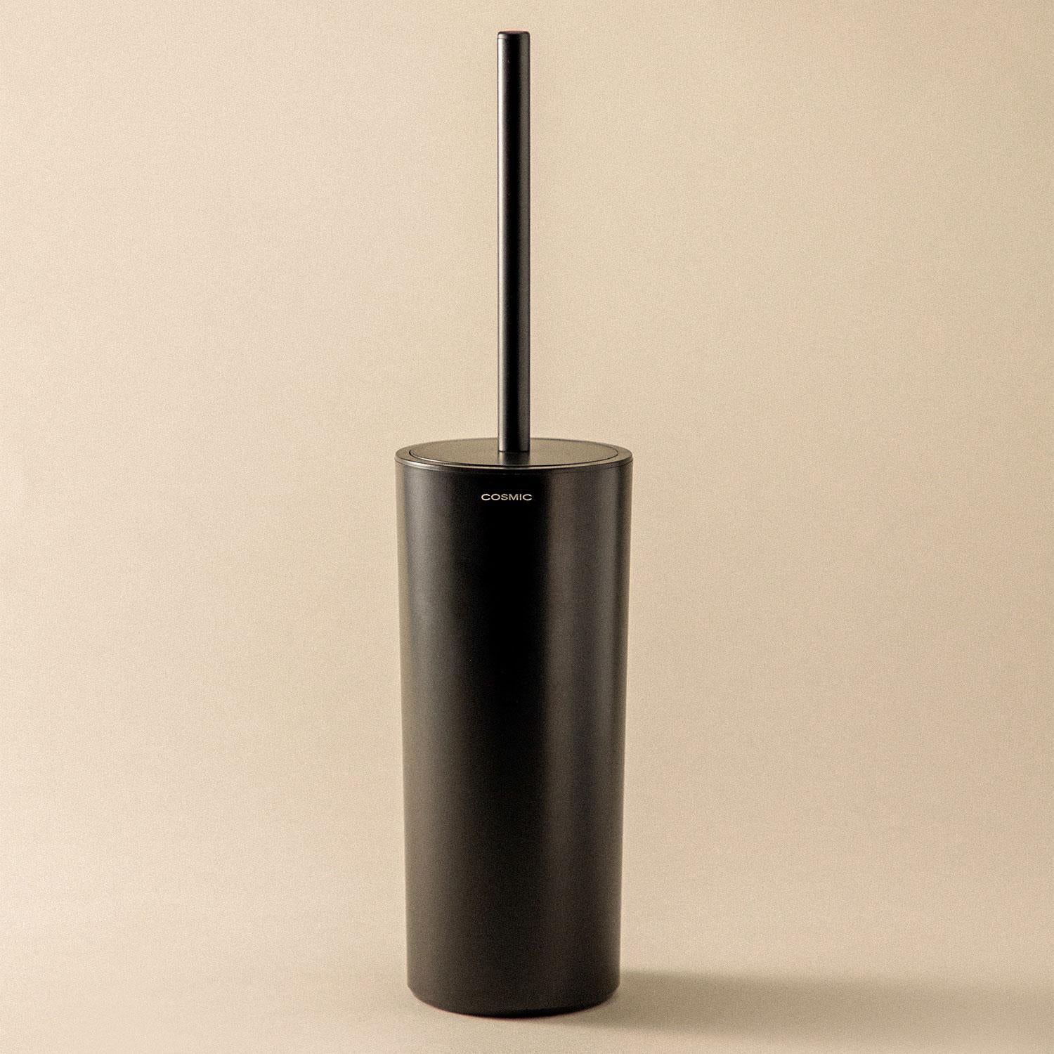 Toilet Brush W/holder Matt Black Free Standing Essentials Collection