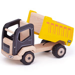 Wooden Yellow Tipper Truck Toy, Features Working Tipper Bed