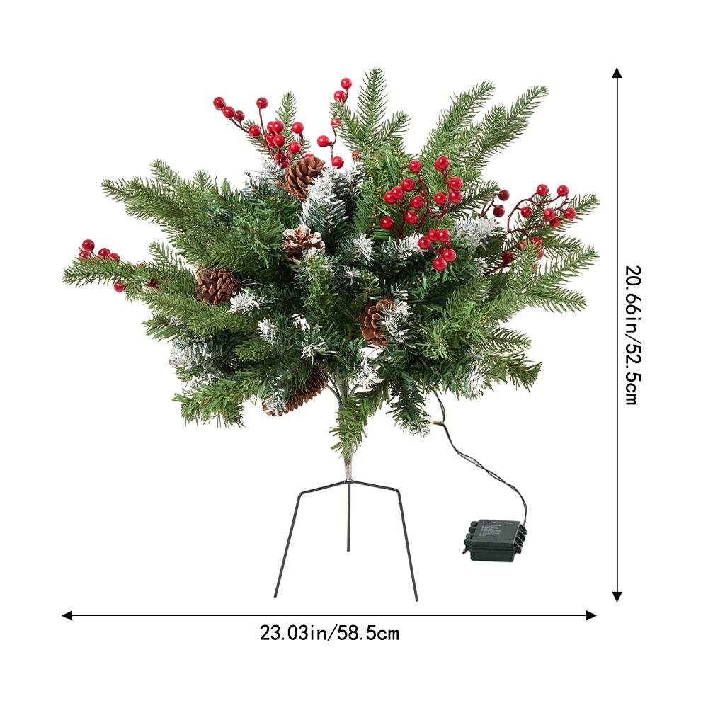 Pre-lit Artificial Christmas Tree Urn Filler With Tripod Stake