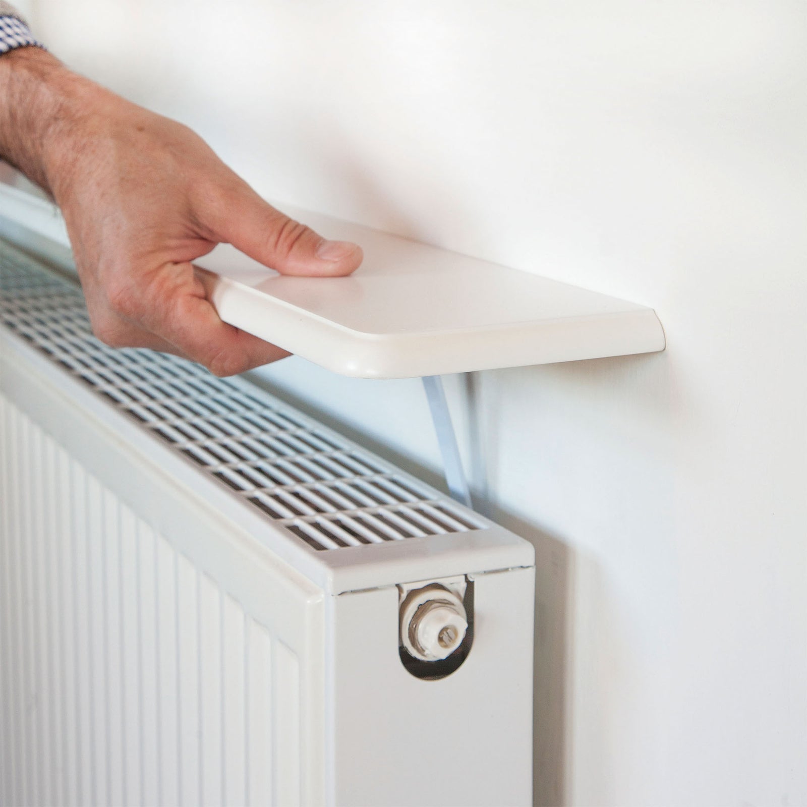 Radiator Shelf 24" (60cm) Painted White Finish, Heat Reflecting No Drilling Needed