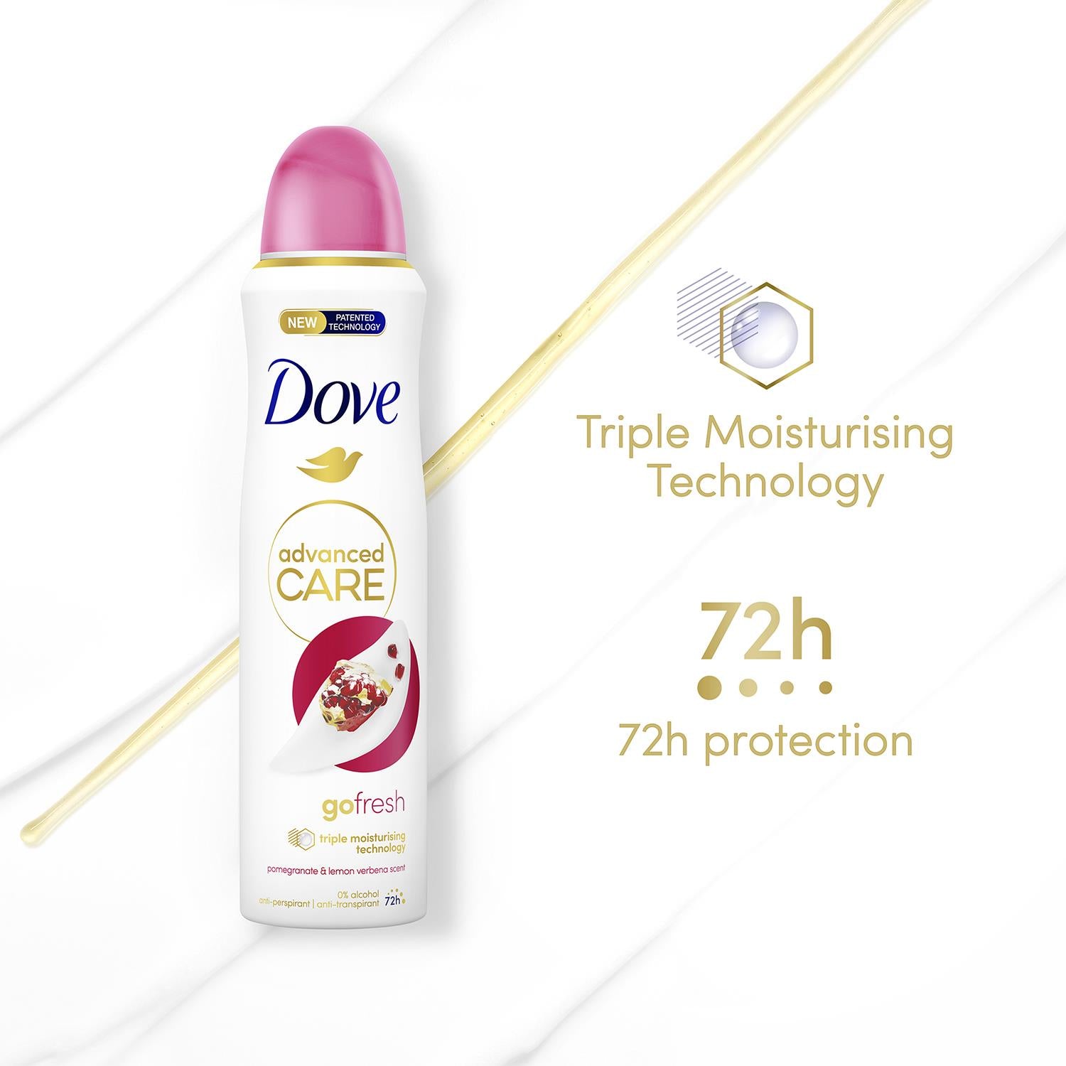 Antiperspirant Advanced Go Fresh Pomegranate & Lemon Deo For Women, 3x150ml