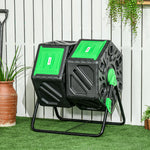 130l Dual Chamber Rotating Composter With Ventilation