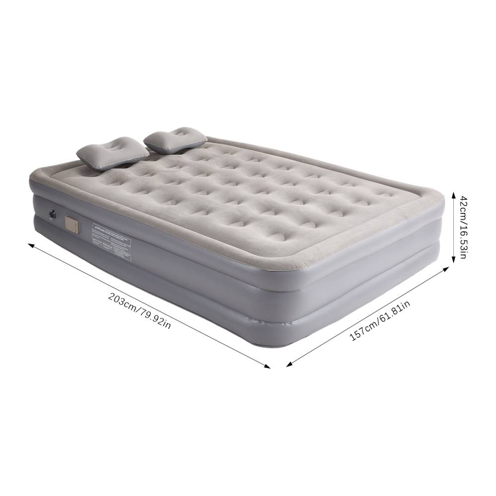 Raised Inflatable Airbed Mattress With Built-in Pump – Includes Pillows | Double
