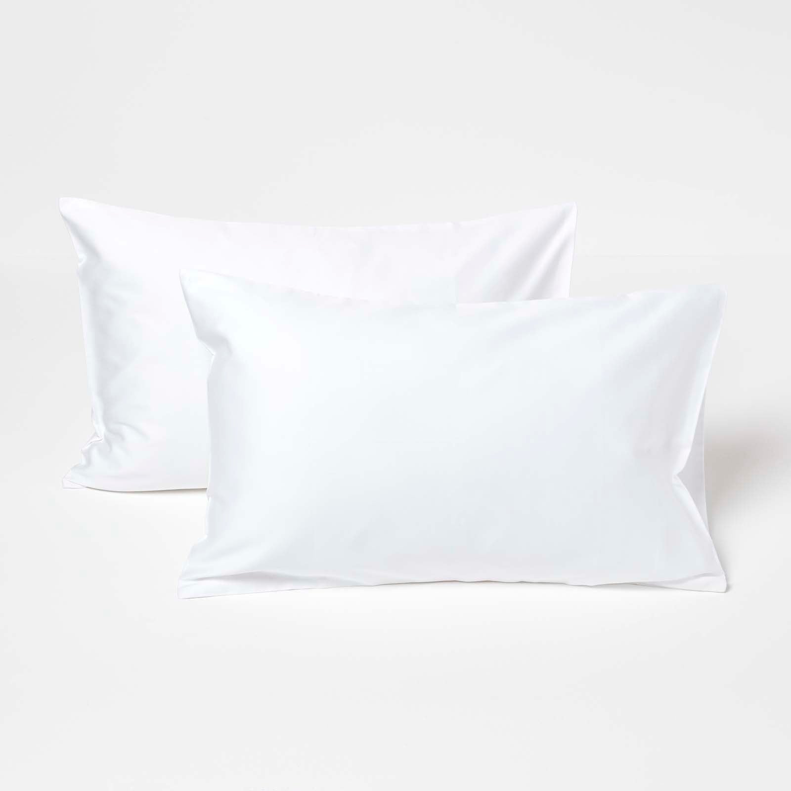 Organic Cotton Kids Pillowcases 400 Thread Count, 2 Pack | 40 x 60cm | White