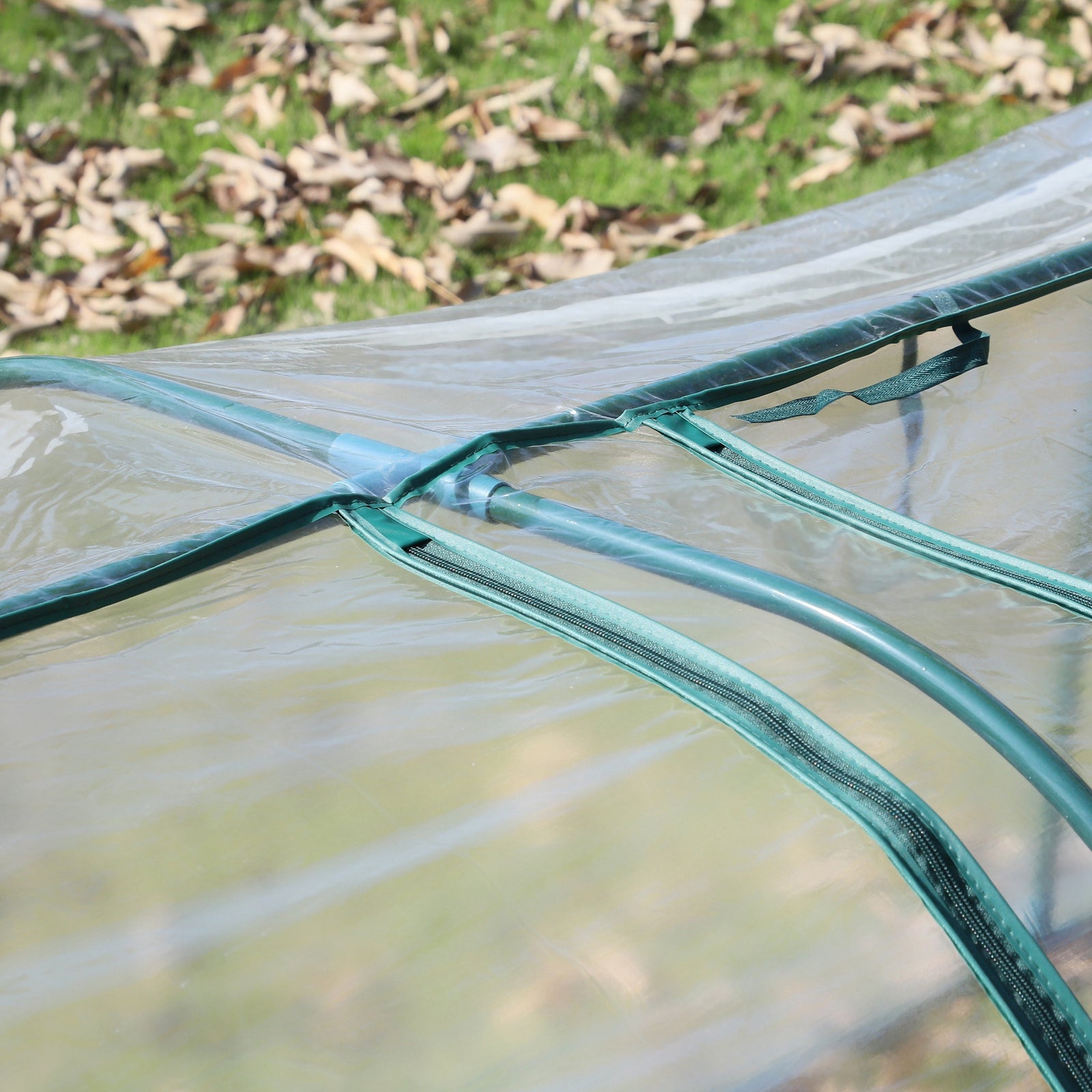 Green Tunnel Greenhouse With Zipped Doors