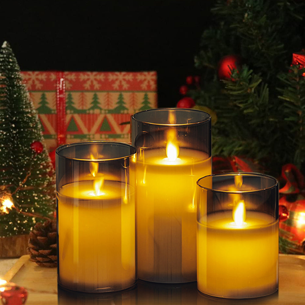 3pcs Flameless Led Candle Set With Remote Control