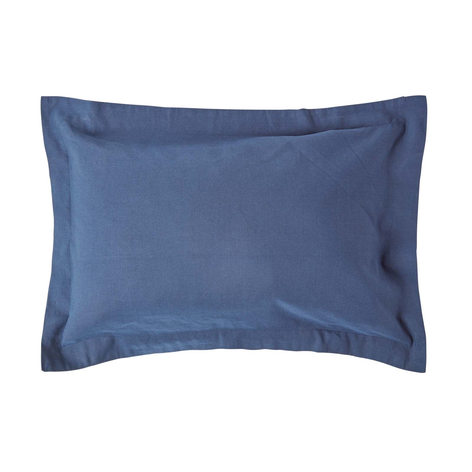 Linen Oxford Pillowcase | 48 x 74cm | Navy Blue