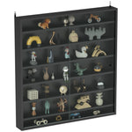 7-tier Wall Display Cabinet W/ Shelves Glass Doors | Black