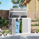 4.7 X 2.5ft Lockable Garden Shed, Double Bin Storage Shed | Light Grey