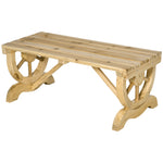 Rustic Wooden 2-person Bench Wheel-shaped Legs Reinforced | Coffee