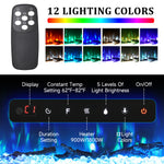 100''recessed & Freestanding Electric Fireplace – 12 Led Flame Colors, 900w/1800w Heat Settings, Touch Screen & Remote With Thermostat & Timer