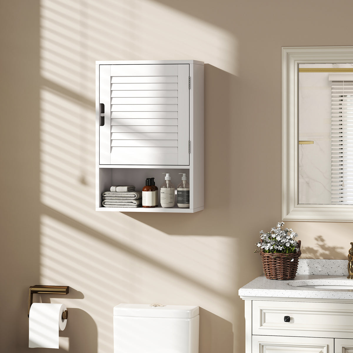 Bathroom Cabinet, Wall Mounted Cabinet With Adjustable Shelves | White