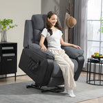 Power Lift Recliner Chair With Remote Control 2 Side Pockets | One Size | Gray