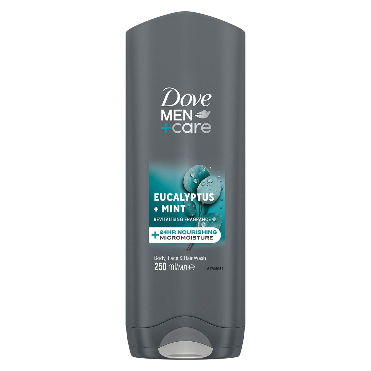 Men+care 3 In 1 Body, Face & Hair Wash Eucalyptus + Mint 250ml, 6 Pack | Set of 6