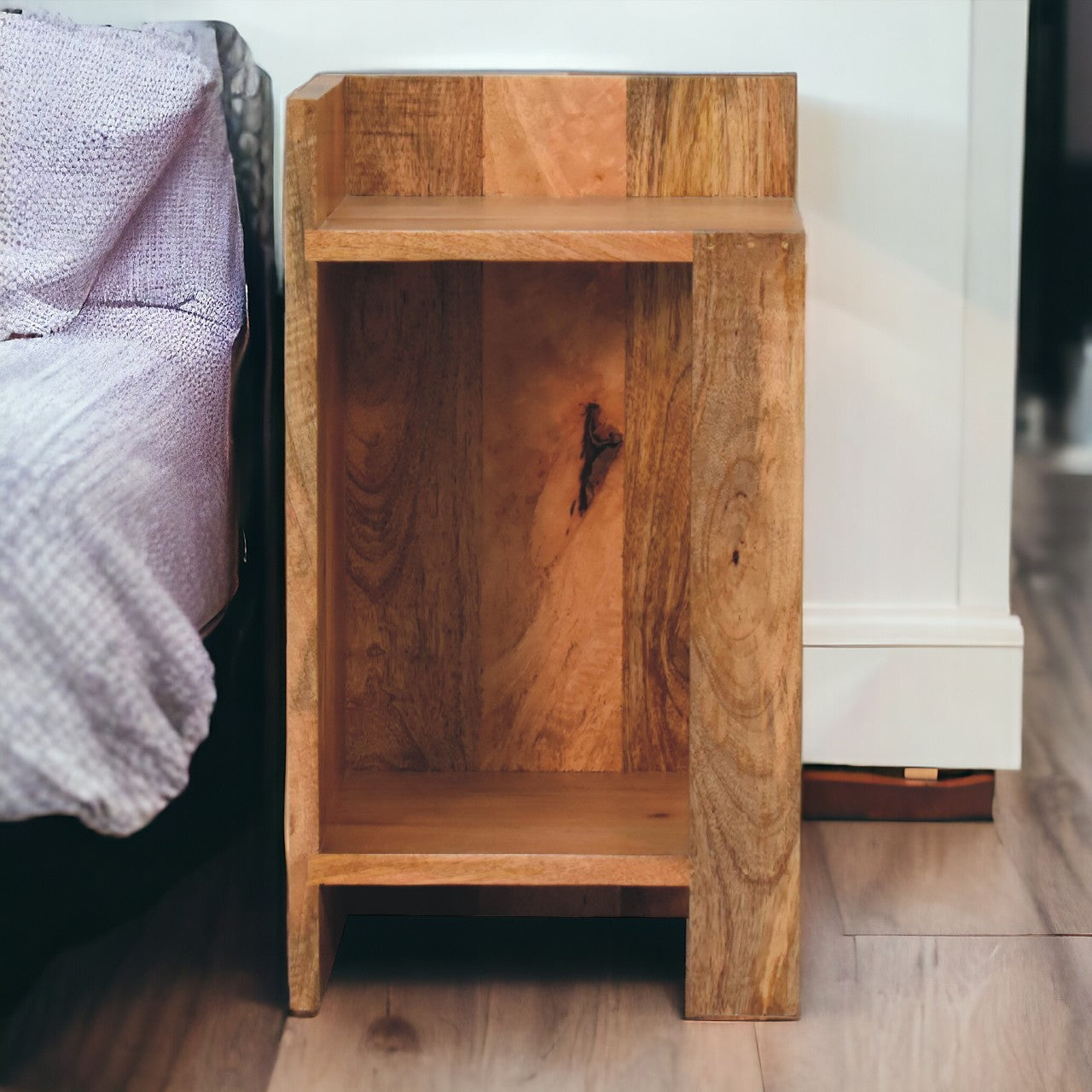 Solid Wood Oak-ish Box Bedside