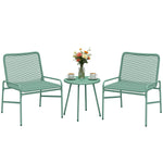 Rattan Bistro Set With 2 Chairs & Round Table For Patio | Green