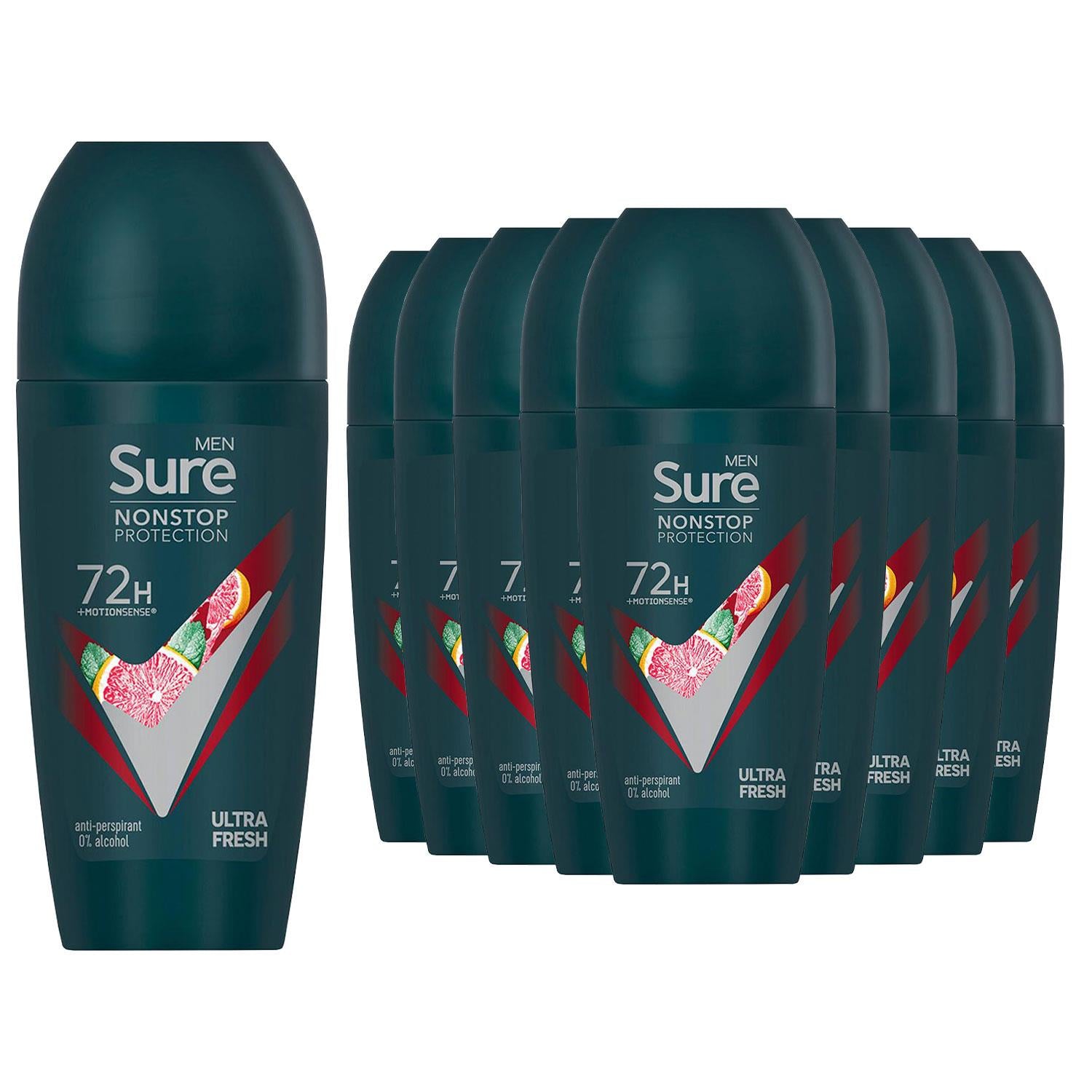Men Antiperspirant Deo Roll On 72h Nonstop Protection Ultra Fresh 50ml,12pk | One Size