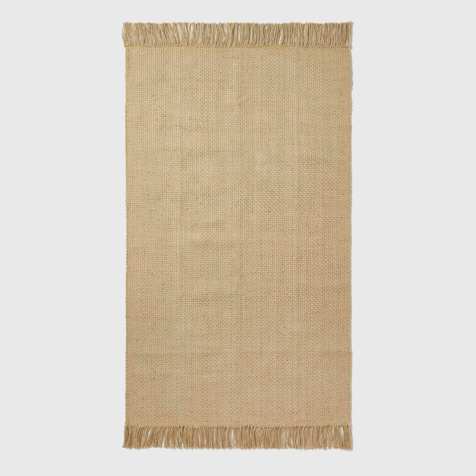 Zaphyr Natural Handwoven Jute Rug With Tassels | 150cm x 220cm | Natural
