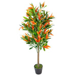 130cm  Realistic Red Robin Artificial Ficus Tree Photinia Red Green