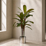 100cm Artificial Potted Dracaena Tropical Plant Silver Metal Plater