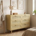 HOMCOM Chest Of Drawers, 6-drawer Dresser For Bedroom, Living Room, Oak