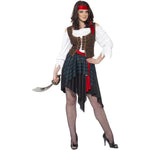 Pirate Lady Costume, Brown | Small