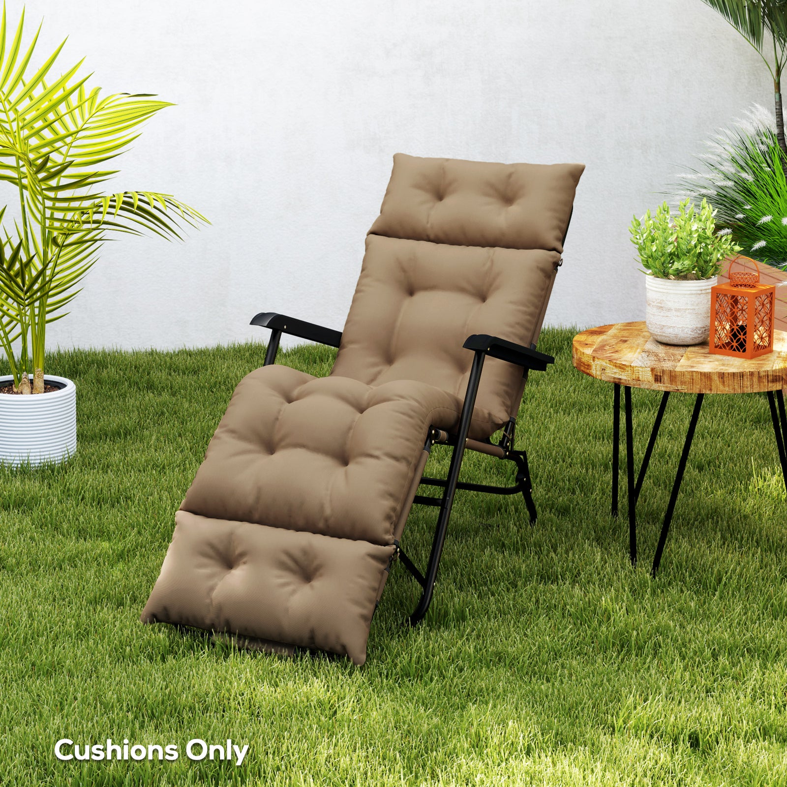 Sun Lounger Cushion Only, Garden Lounge Chair Cushion | Khaki