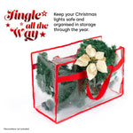 Christmas Village Clear PVC Storage Bags Red Lining
