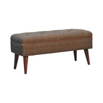 Solid Wood Multi Tweed Buffalo Pipe Bench