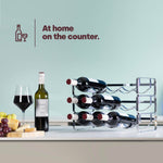Metal Wine Rack Countertop Organiser For 4 To 16 Bottles | Silver