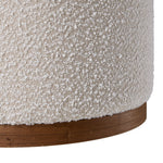 Round Beige Ottoman Storage Stool Seat