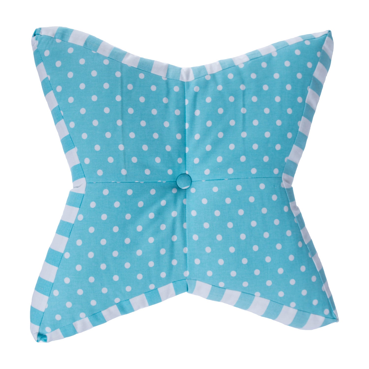 Polka Dots Star Shaped Floor Cushion | Blue