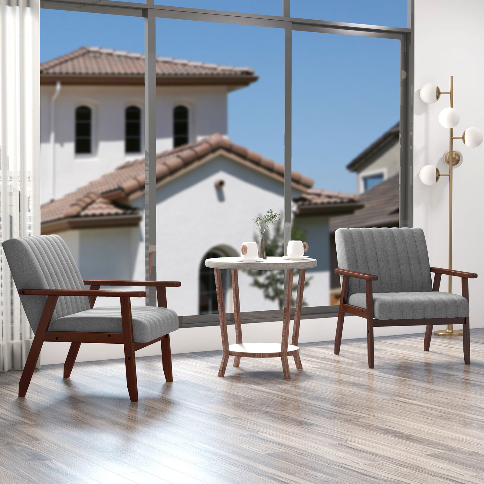 Set Of 2 Accent Chairs Modern Armchairs For Bedroom