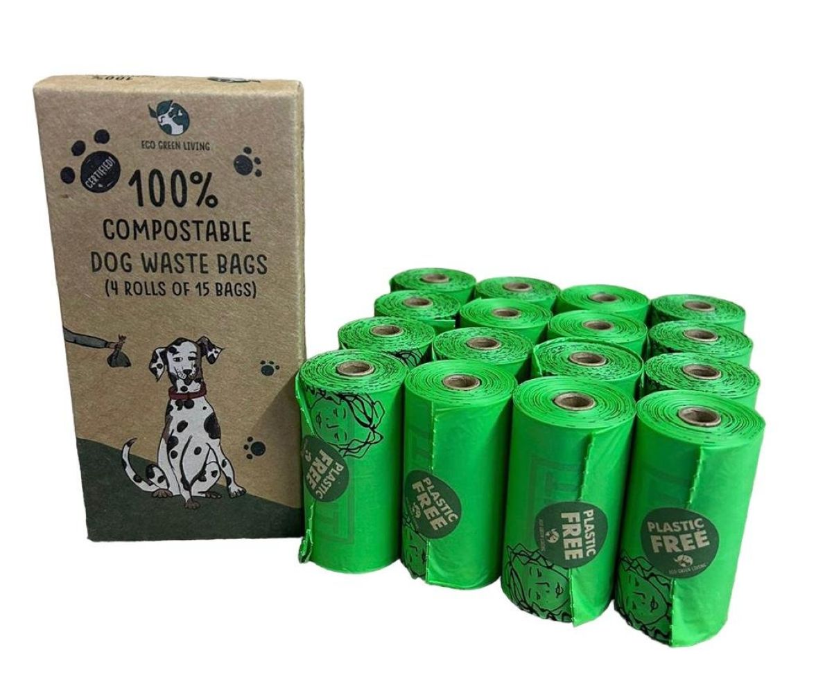 Compostable Dog Waste Bags - 4 X 4 Rolls Of 15 Bags - 240 Bags